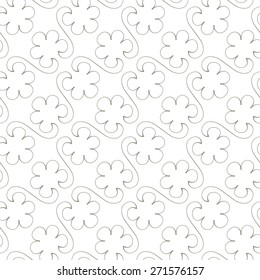 Seamless linear pattern with thin curl lines and scrolls. Abstract Vector Illustration.