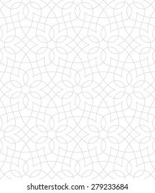 Seamless linear pattern with thin curl lines and scrolls. Abstract Vector Illustration.