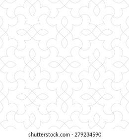 Seamless linear pattern with thin curl lines and scrolls. Abstract Vector Illustration.