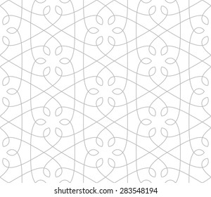 Seamless linear pattern with thin curl lines and scrolls. Abstract Vector Illustration.