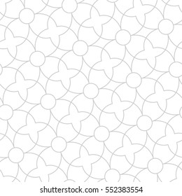 Seamless linear pattern with thin elegant curved lines forming floral ornamental wallpaper. Abstract texture. Geometric light background. 
