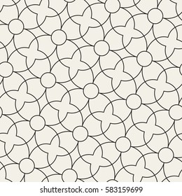 Seamless linear pattern with thin elegant curved lines forming floral ornamental wallpaper. Abstract texture. Geometric light background. 