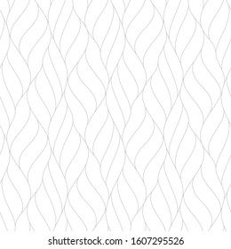 Seamless linear pattern with thin grey curl lines and scrolls on white. Monochrome stilized abstract floral pattern. Decorative lattice. Stylish swatch for design.