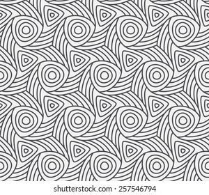 Seamless linear pattern with thin lines and curls.Abstract Vector Illustration.