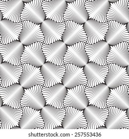 Seamless linear pattern with thin lines and curls.Abstract Vector Illustration.