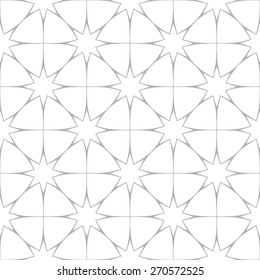 Seamless linear pattern with thin  lines and stars. Abstract Arabic ornament.