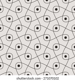 Seamless linear pattern with thin lines and curls.