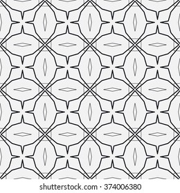 Seamless linear pattern with thin lines. Vector monochrome stylish geometric texture, line art. Contemporary graphic design. Tribal ethnic ornament, arabic style background