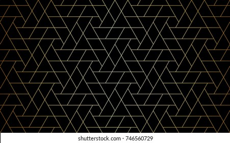 Seamless linear pattern with thin lines and polygons. Abstract geometric texture. Stylish background.