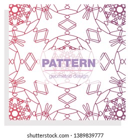 Seamless linear pattern with thin poly lines and polygons. Abstract geometric texture with geometric shapes. Stylish background