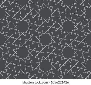Seamless linear pattern with thin straight lines and polygons. Abstract geometric texture. Stylish background. Vector rapport for swatches.