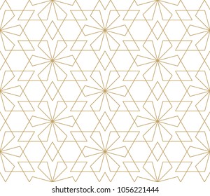 Seamless linear pattern with thin straight lines and polygons. Abstract geometric texture. Stylish background. Vector rapport for swatches.