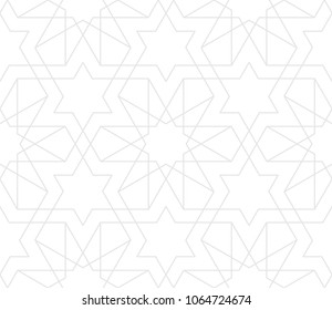 Seamless linear pattern with thin straight lines and polygons. Abstract geometric texture. Stylish background. Vector rapport for swatches.