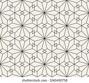 Seamless linear pattern with thin straight lines and polygons. Abstract geometric texture. Stylish background. Vector rapport for swatches.