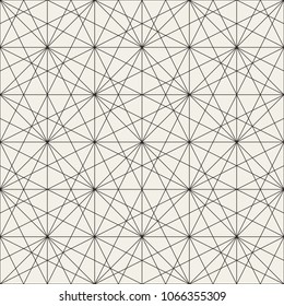 Seamless linear pattern with thin straight lines and polygons. Abstract geometric texture. Stylish background. Vector rapport for swatches.