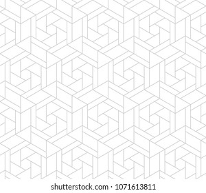 Seamless linear pattern with thin straight lines and polygons. Abstract geometric texture. Stylish background. Vector rapport for swatches.