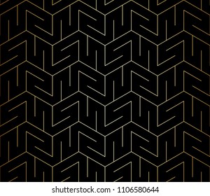 Seamless linear pattern with thin straight lines and polygons. Abstract geometric texture. Stylish background. Vector rapport for swatches.