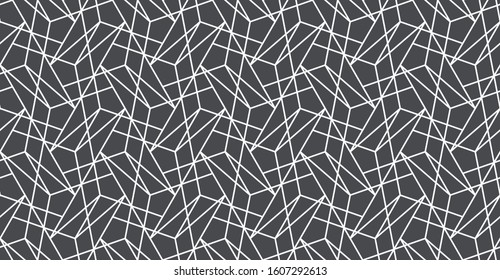 Seamless linear pattern with thin straight  lines and polygons. Abstract geometric texture. Stylish background. Vector rapport for swatches.