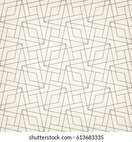 Seamless linear pattern with thin straight lines and polygons. Abstract geometric texture. Stylish background. Vector rapport for swatches