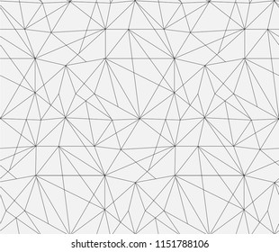Seamless linear rapport.  Abstract geometric pattern with crossing thin lines and polygons.  Stylish fractal texture. Vector rapport to fill the background, laser engraving and cutting. 