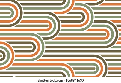 Seamless linear vector geometric minimalistic pattern, abstract lines tiling background, stripy weaving, optical maze, twisted stripes.