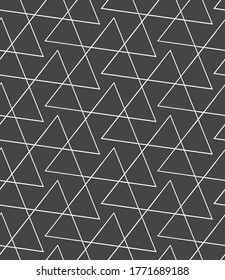 Seamless Linear Vector Symmetrical, Array Pattern. Repeat Tileable Graphic Luxury Deco Texture. Repetitive Modern Poly, Decoration Texture. Asian Swatch Pattern