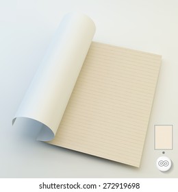 Seamless lined paper. A4 business blank. Can be used for marketing, website, print, presentation, business concepts. Template for design layout. 3d vector illustration. 