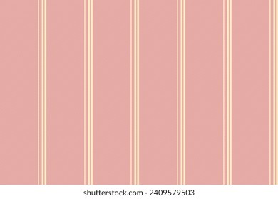 Seamless lines background of texture fabric stripe with a vertical pattern textile vector in bisque and red colors.