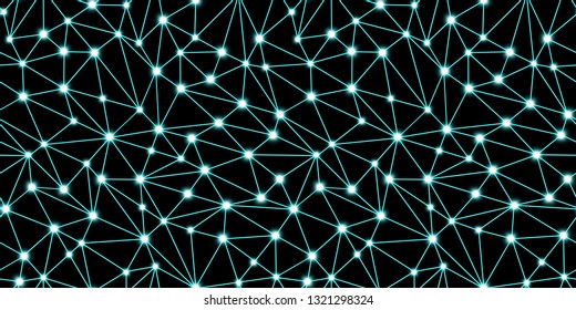 seamless lines and dots pattern, fractal plexus background, stock vector illustration clip art