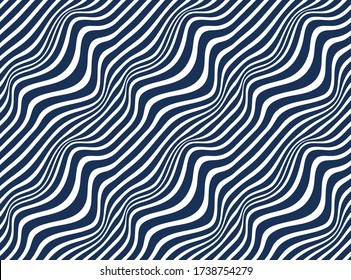 Patrón geométrico de líneas sin soldadura con ilusión óptica, arte op abstracto de fondo vectorial mínimo con rayas paralelas, diseño de revestimiento para papel tapiz o sitio web.