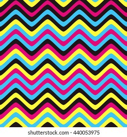 Seamless lines pattern with colorful stripes. Vector repeating texture.