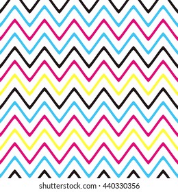 Seamless lines pattern with colorful stripes on a white background