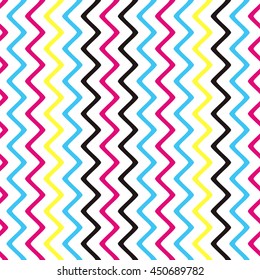 Seamless lines pattern with colorful stripes on a white background