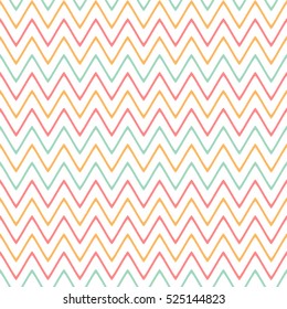 Seamless lines pattern with colorful stripes on a white background