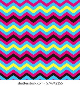 Seamless lines pattern with colorful stripes. Vector repeating texture.