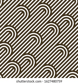 Seamless lines pattern, stripy geometric vector abstract background, linear stripy net, optical maze, web network. Black and white design.