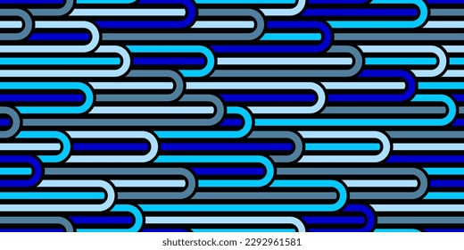 Patrón de líneas sin soldadura, fondo abstracto vectorial de rayas geométricas, red de rayas lineales, laberinto óptico, red web. Diseño de color azul.