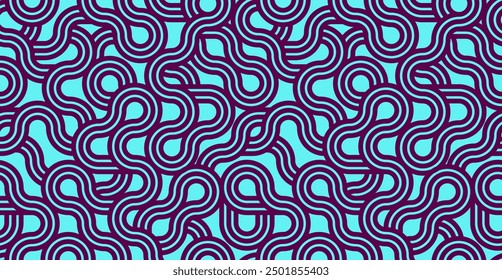 Seamless lines pattern, stripy geometric vector abstract background, linear stripy net, optical maze, web network. Blue color design.