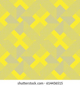 Seamless lines pattern in yellow and gray color, modern graphic background, vector illustration.