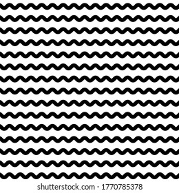 Seamless Lines Wavy Black and White Pattern Monochromatic Wallpaper