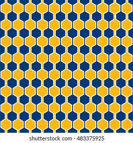 Seamless linked hexagon honeycomb texture. Geometric abstract pattern.