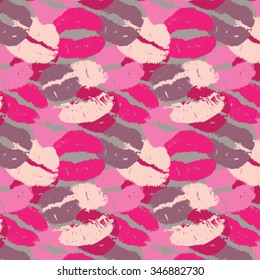 Seamless lips camouflage pattern repeat