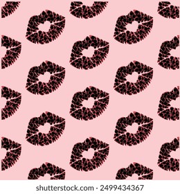 Seamless Lips Pattern For Fabric