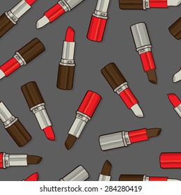 Seamless Lipstick Illustration Background Pattern in Vector