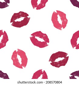 Seamless Lipstick Kiss Pattern