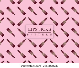 nahtloser Lippenstift-Mustersatz , Hintergrund für kosmetische Elemente