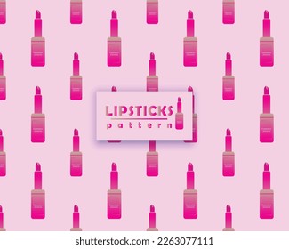 seamless lipstick pattern set , cosmetic elements wallpaper