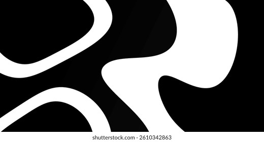 Seamless Liquid Abstract Black and White Stripe. Backdrop Geometric Incline, Waves Line. Optical Illusion for Banner, Poster, Cover, Web. 3d Optical Op Art in Vector illustration.