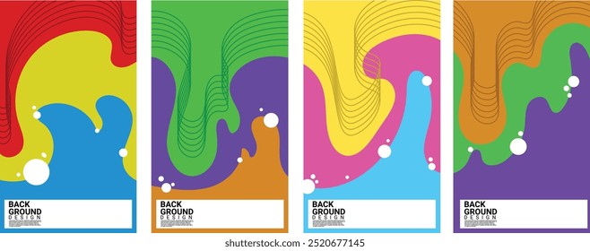 Seamless liquid background with full color flat design style 