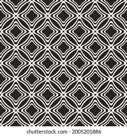 Seamless liquid rhomb. Vector black and white colors.
